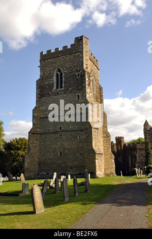 Detached bell tower of St. Mary`s Church, Marston Moreteyne, Bedfordshire, England, UK Stock Photo